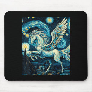 Pegasus onder Sterrennacht Sky Art Graphic Christm Muismat