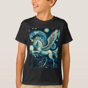 Pegasus onder Sterrennacht Sky Art Graphic Christm T-shirt