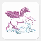 Pegasus op wolken vierkante sticker (Voorkant)