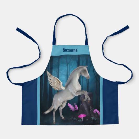 Pegasus Paard in Fantasy Bos gepersonaliseerd Schort (Voorkant)