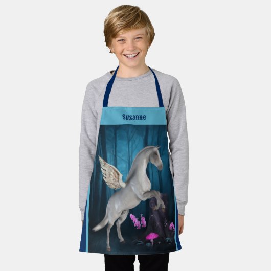 Pegasus Paard in Fantasy Bos gepersonaliseerd Schort (Gedragen)