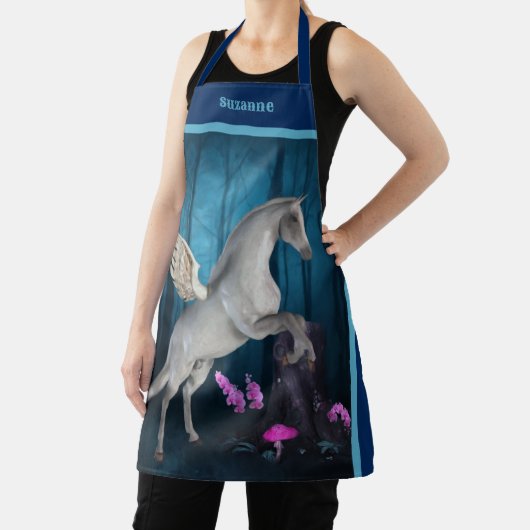 Pegasus Paard in Fantasy Bos gepersonaliseerd Schort (Insitu)