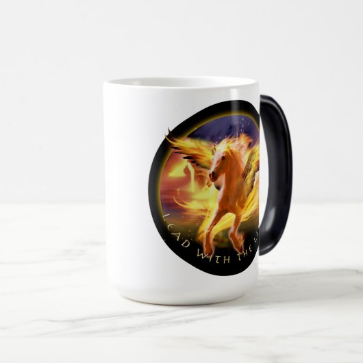 Pegasus Paard "LEAD MET HET LICHT" Magische Mok (Voorkant rechts)