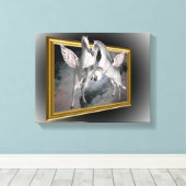 Pegasus paarden uit de grenzen van Fantasy Canvas Afdruk (Insitu (Houten vloer))