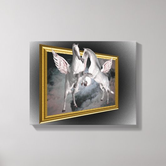 Pegasus paarden uit de grenzen van Fantasy Canvas Afdruk (Voorkant)