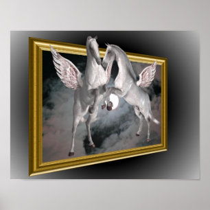 Pegasus paarden uit de grenzen van Fantasy Poster