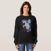 Pegasus Paarse Grafische Horse Wings Magic Trui (Voorkant volledig)