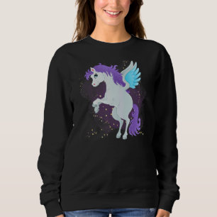 Pegasus Paarse Grafische Horse Wings Magic Trui