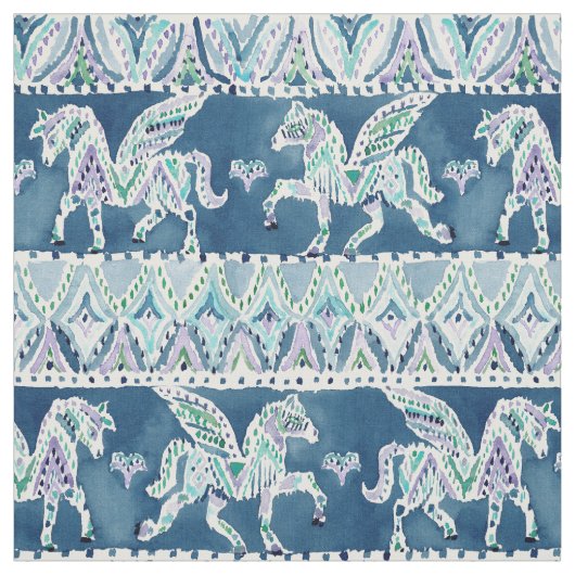 PEGASUS PARADE Navy Boho Print Stof (Swatch)