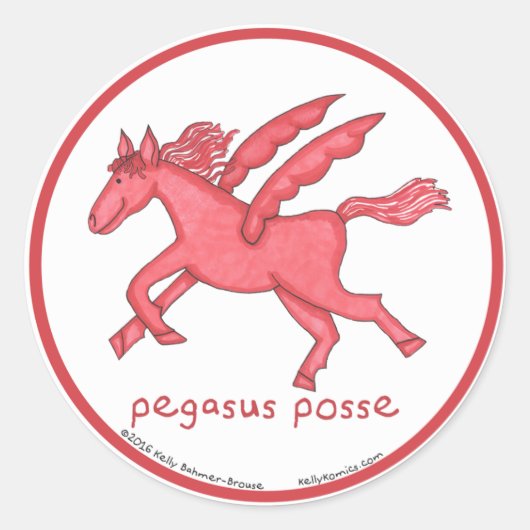 Pegasus Posse ronde stickers (Voorkant)