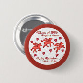 Pegasus Posse Ruby Reünie Ronde Button 5,7 Cm (Voorkant /achterkant)