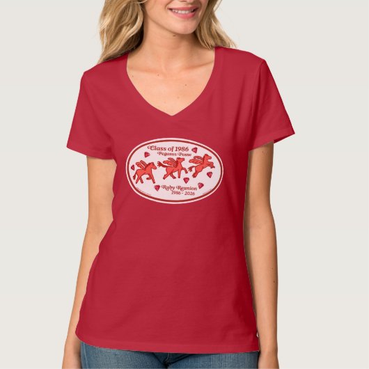 Pegasus Posse Ruby Reunion V-Neck T-shirt (Voorkant)