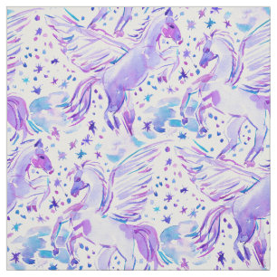 PEGASUS PRIDE Mystical Paars Girly Print Stof