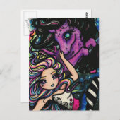 Pegasus Regenboogsterbijster Fairy Fantasy Art Gir Briefkaart (Voorkant / Achterkant)