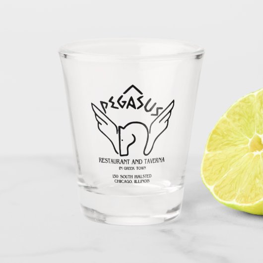 Pegasus Restaurant en Taverna, Chicago, IL Shot Glas (Voorkant)
