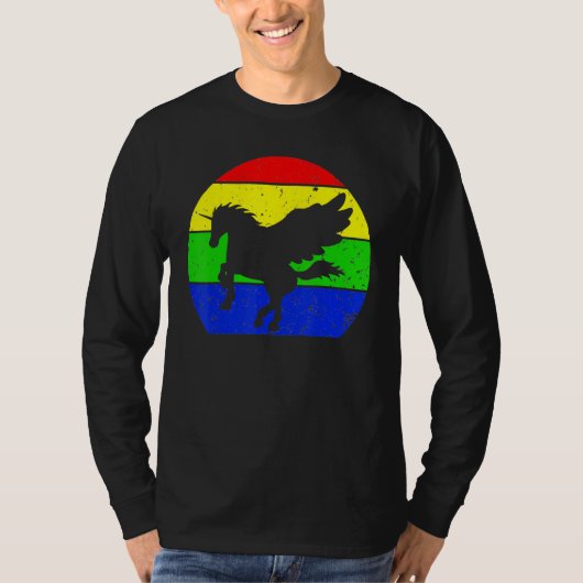 Pegasus Retro Pegasus Animal Silhouette 80 T-shirt (Voorkant)