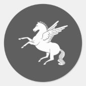 Pegasus Ronde Sticker (Voorkant)