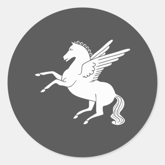 Pegasus Ronde Sticker (Voorkant)