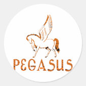 Pegasus Ronde Sticker (Voorkant)