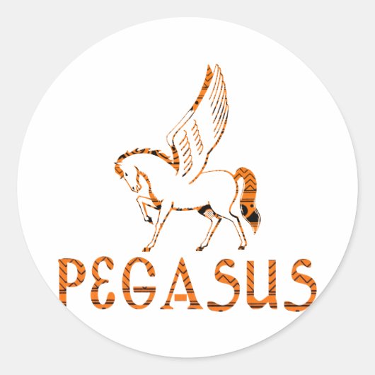 Pegasus Ronde Sticker (Voorkant)