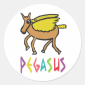 Pegasus Ronde Sticker (Voorkant)