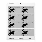 Pegasus Silhouette Bookplaat Etiket (Full Sheet)