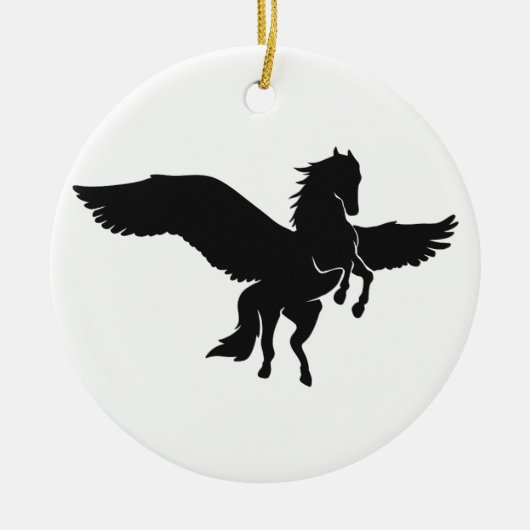 Pegasus silhouette - Kies achtergrondkleur Keramisch Ornament (Voorkant)