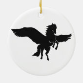 Pegasus silhouette - Kies achtergrondkleur Keramisch Ornament (Achterkant)
