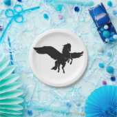 Pegasus silhouette - Kies achtergrondkleur Papieren Bordje (Feest)
