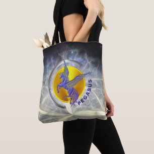 Pegasus Silver Arc met Golden Sun Tote Bag