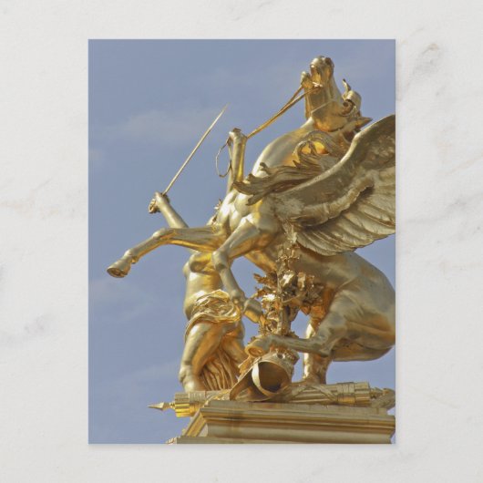 Pegasus-standbeeld op de Pont Alexander III-brug Briefkaart (Voorkant)