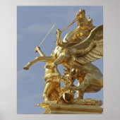 Pegasus standbeeld van de Alexander III bridge-bru Poster (Voorkant)