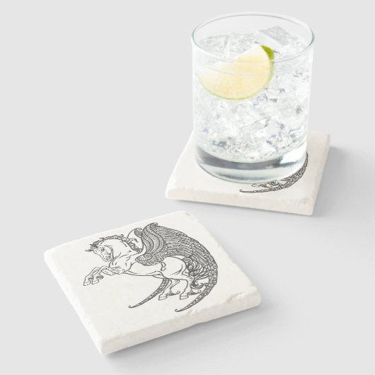 pegasus stenen onderzetter (Zijkant)