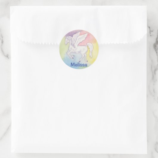Pegasus sticker met kindernaam (Tas)