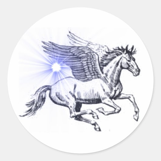 Pegasus-Sticker Ronde Sticker (Voorkant)