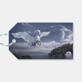 Pegasus tijdens de vlucht cadeaulabel (Achterkant Horizontaal)