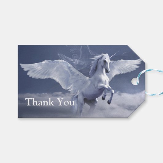 Pegasus tijdens de vlucht cadeaulabel (Voorkant (Horizontaal))