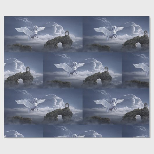 Pegasus tijdens de vlucht cadeaupapier (Vlak)