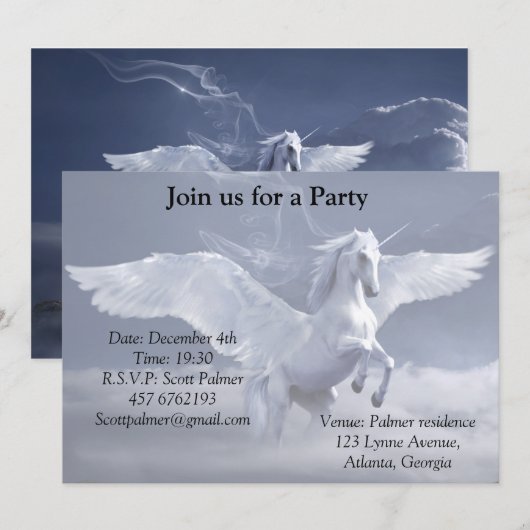 Pegasus tijdens de vlucht kaart (Voorkant / Achterkant)