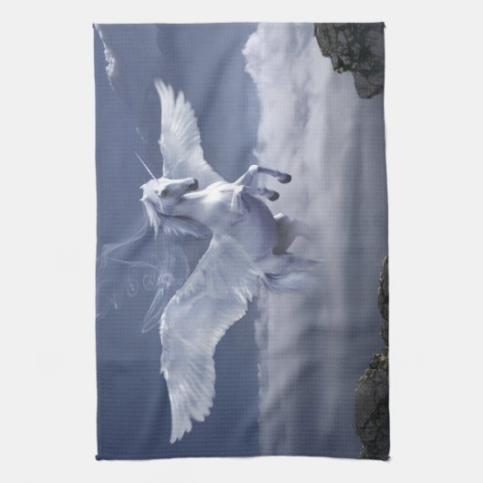 Pegasus tijdens de vlucht theedoek (Verticaal)