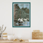 PEGASUS & TOTEM POLES Fantasy Book Art Poster (Keuken)