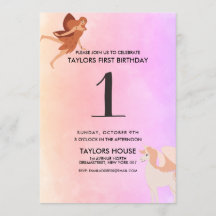 Pegasus Unicorn Cute 1st Birthday Party