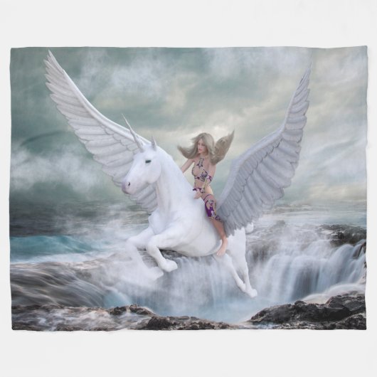 Pegasus Unicorn Fleece Deken (Voorkant (Horizontaal))