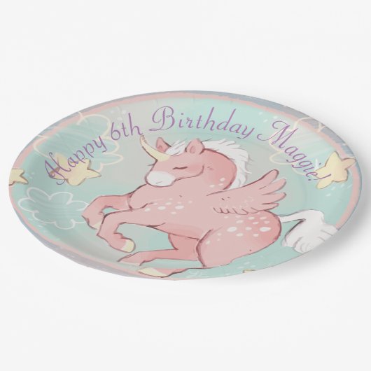 Pegasus Unicorn Whimsical fantasy Girl Paper Bord (Gekanteld)