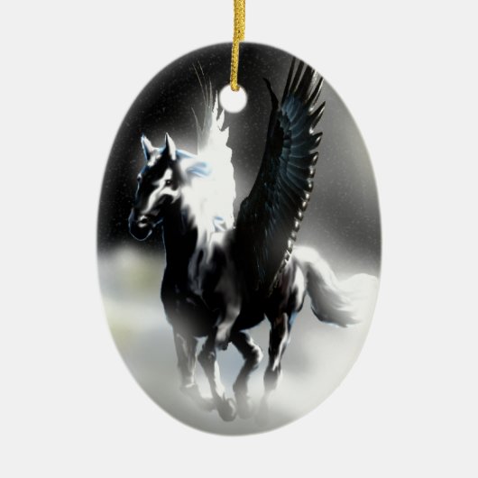 Pegasus van de maan keramisch ornament (Voorkant)