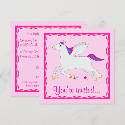 Pegasus Verjaardag Kaart (Voorkant / Achterkant)