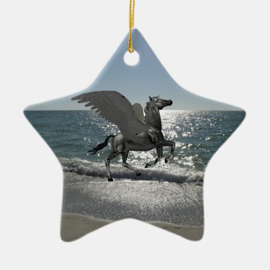 Pegasus vlucht keramisch ornament (Voorkant)