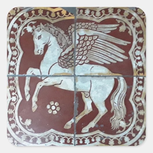 Pegasus Winged Horse Vierkante Sticker (Voorkant)