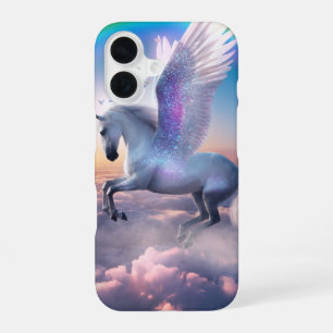Pegasus wit Regenboog iPhone 16 Hoesje