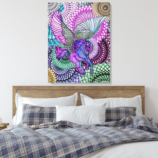 Pegasus Zuiverheid Canvas Afdruk (Insitu (Slaapkamer))